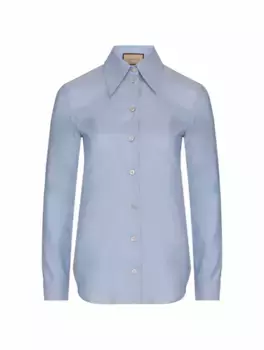 Хлопковая рубашка Gucci, синий
