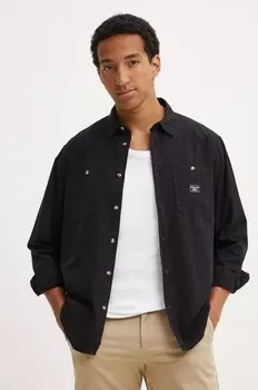 Хлопковая рубашка Guess Jeans, черный