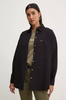 Хлопковая рубашка Guess Jeans, черный