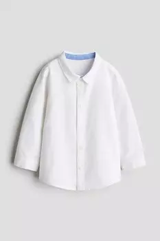 Хлопковая рубашка H&M, белый