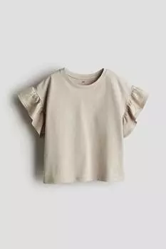 Хлопковая рубашка H&M, бежевый