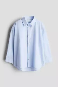 Хлопковая рубашка H&M, голубой