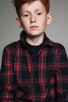 Хлопковая рубашка H&M, красный