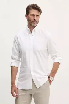 Хлопковая рубашка Hackett London, белый