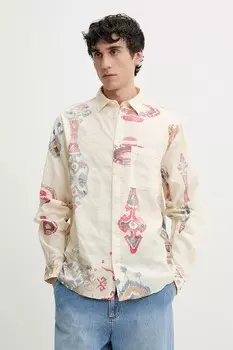 Хлопковая рубашка IKAT Desigual, бежевый