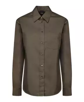 Хлопковая рубашка It с итальянским воротником Pinko, зеленый