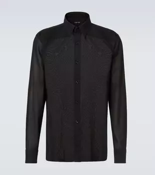 Хлопковая рубашка из вуали Tom Ford, черный