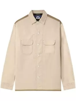 Хлопковая рубашка Junya Watanabe MAN на пуговицах, серый