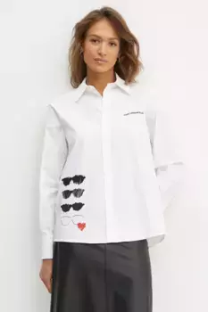 Хлопковая рубашка Karl Lagerfeld, белый