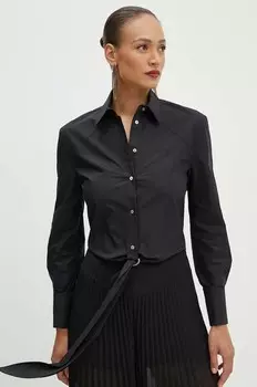 Хлопковая рубашка Karl Lagerfeld, черный
