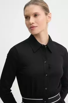 Хлопковая рубашка Karl Lagerfeld, черный