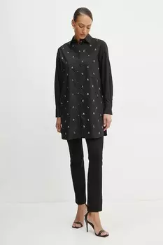 Хлопковая рубашка Karl Lagerfeld, черный