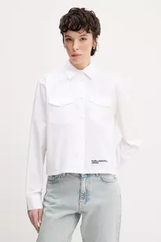 Хлопковая рубашка Karl Lagerfeld Jeans, белый