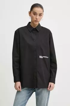 Хлопковая рубашка Karl Lagerfeld Jeans, черный
