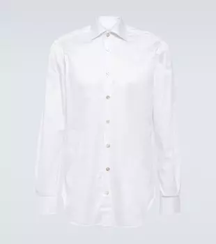 Хлопковая рубашка Kiton, белый