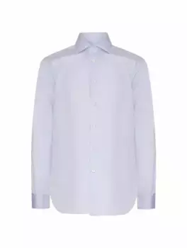 Хлопковая рубашка Kiton, синий