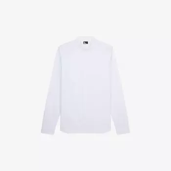 Хлопковая рубашка классического кроя с воротником-стойкой The Kooples, белый