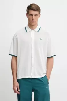 Хлопковая рубашка Knitted Shirt Adidas Originals, белый