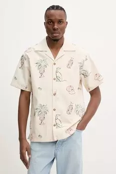 Хлопковая рубашка La Chemise Brodee Country Club Drle De Monsieur, бежевый