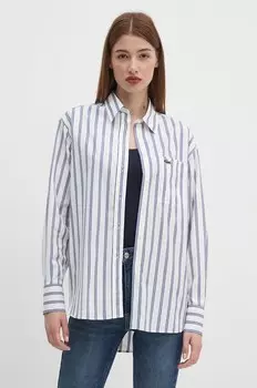 Хлопковая рубашка Lacoste, белый