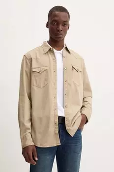 Хлопковая рубашка Levi's, бежевый
