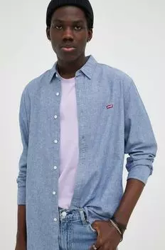 Хлопковая рубашка Levi's, синий