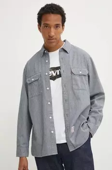 Хлопковая рубашка Levi's, синий