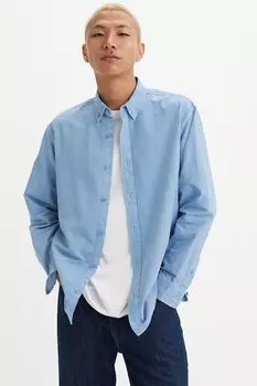 Хлопковая рубашка Levi's, светло-голубой