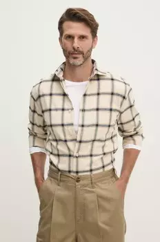 Хлопковая рубашка Lindbergh, бежевый