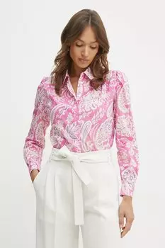 Хлопковая рубашка Luisa Spagnoli, розовый