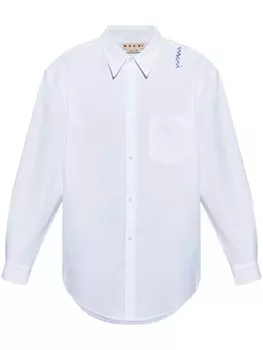 Хлопковая рубашка Marni, белый