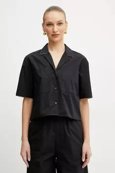 Хлопковая рубашка Max&Co., черный