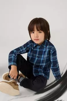 Хлопковая рубашка Mayoral для мальчиков и девочек, синий