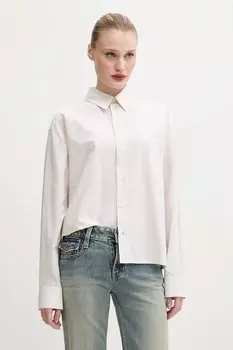 Хлопковая рубашка Mm6 Maison Margiela, бежевый