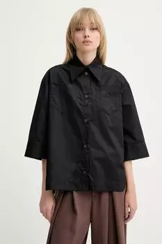 Хлопковая рубашка Mmc Studio, черный