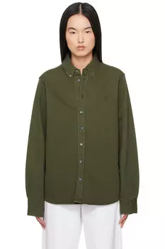 Хлопковая рубашка на пуговицах ami de coeur Ami Paris, цвет loden