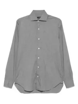 Хлопковая рубашка на пуговицах Barba, серый