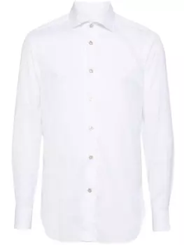 Хлопковая рубашка на пуговицах Kiton, белый