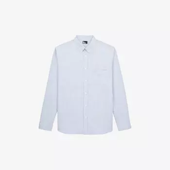 Хлопковая рубашка на пуговицах с вышитым логотипом The Kooples, синий