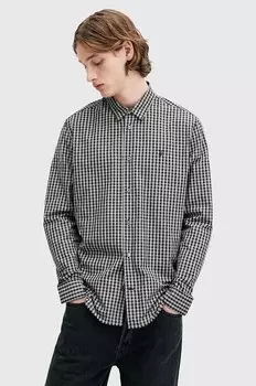 Хлопковая рубашка NEO LS SHIRT Allsaints, черный