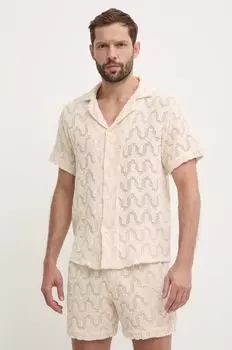 Хлопковая рубашка OAS, бежевый