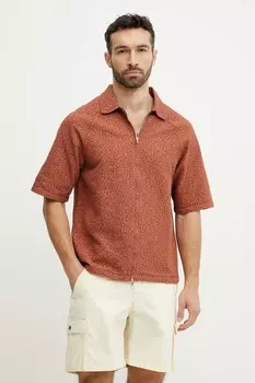 Хлопковая рубашка Oas, оранжевый