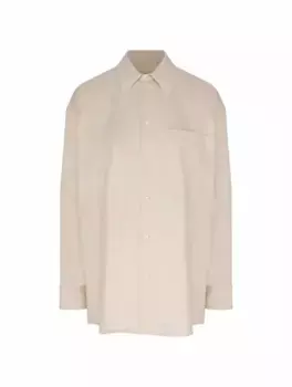 Хлопковая рубашка оверсайз LEMAIRE, бежевый