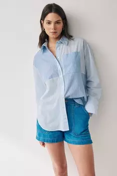 Хлопковая рубашка оверсайз Next, белый