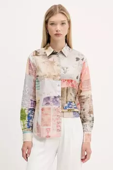 Хлопковая рубашка PHOTOPOST Desigual, бежевый