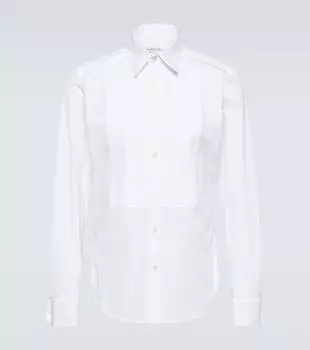 Хлопковая рубашка под смокинг Lanvin, белый