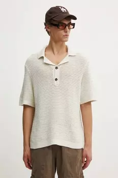 Хлопковая рубашка-поло Abercrombie & Fitch, бежевый