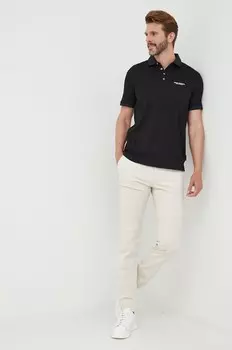 Хлопковая рубашка-поло Armani Exchange, черный