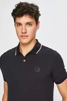 Хлопковая рубашка-поло Armani Exchange, темно-синий