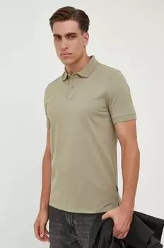 Хлопковая рубашка-поло BOSS Boss, зеленый